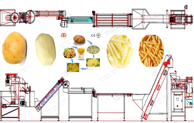 potato finger chips making machine