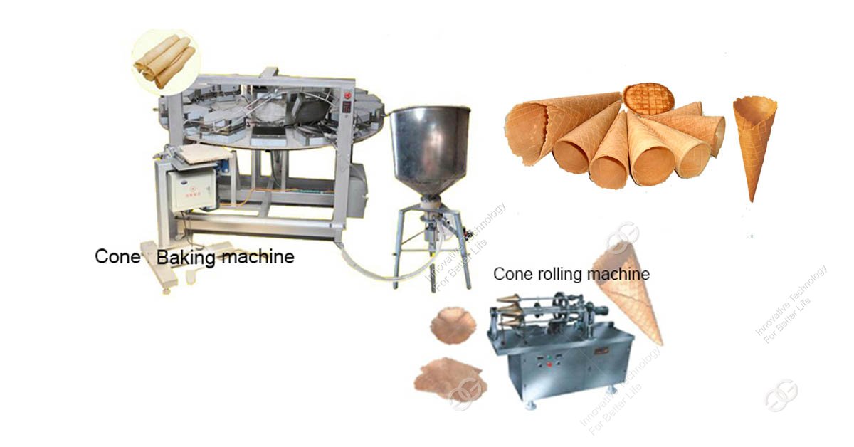 ice cream cones producing machines