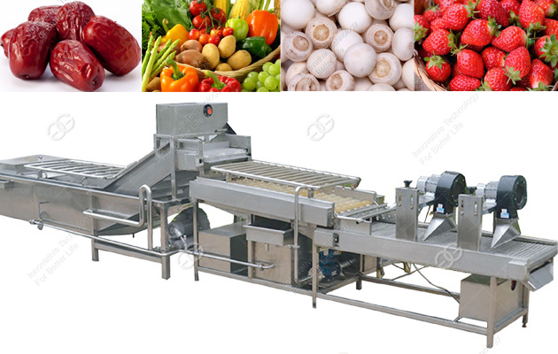 Fruit Vegetable Bubble Washing Cleaning Line GG-W1000