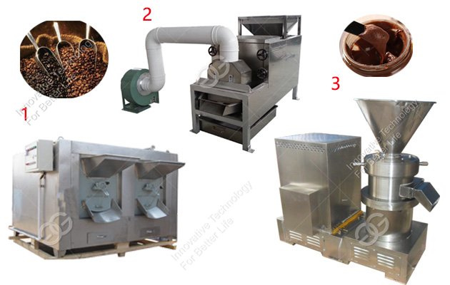 Cocoa Beans Processing Machine Line|Cocoa Bean Roaster Peeler Grinder Machinery