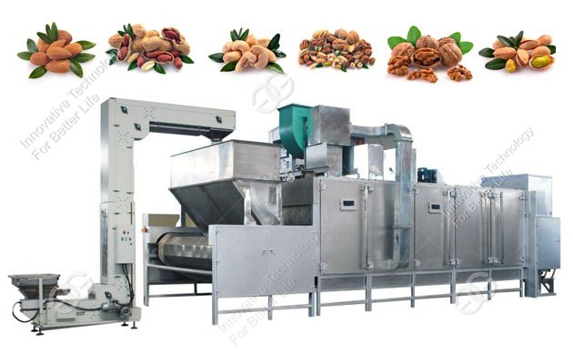 Continuous Nuts Seeds Roasting Cooling Line|Dry Fruit Roasting Plant