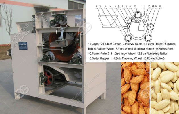 wet almond peeling machine